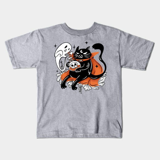 Magic cat Kids T-Shirt by Magda Chonillo